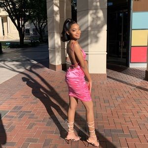 Pink Satin Dress